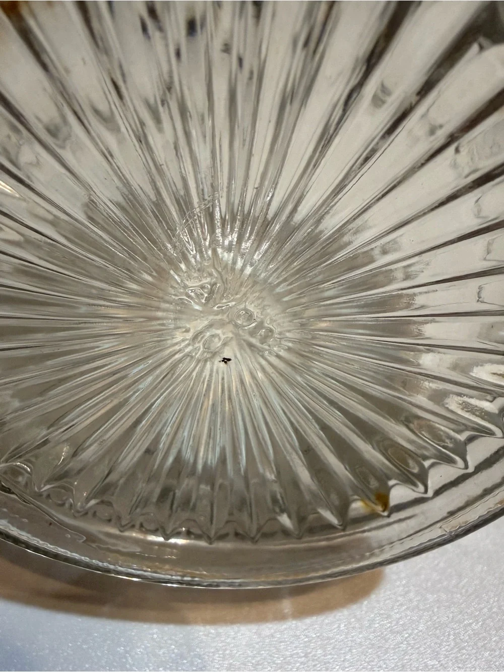 Avon Clear Glass decanter with Textured Bead and Fan Pattern from the 1980s